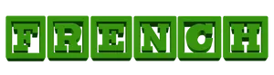 Green3 D French Text PNG image