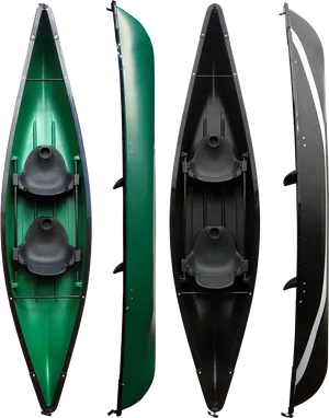 Greenand Black Canoe Comparison PNG image