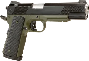 Greenand Black Semiautomatic Pistol