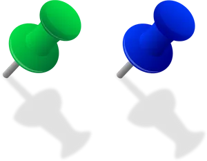 Greenand Blue Push Pins PNG