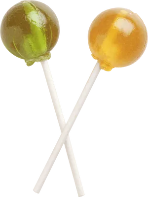 Greenand Orange Lollipops Crossed PNG