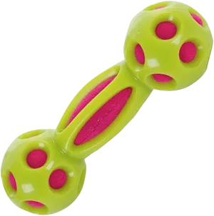 Greenand Pink Dog Toy Dumbbell