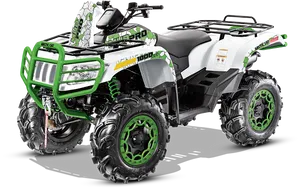 Greenand White A T V Offroad Vehicle PNG