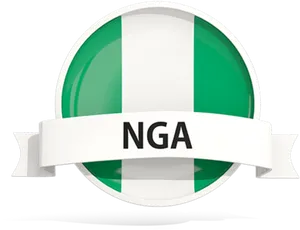 Greenand White N G A Button Banner PNG image