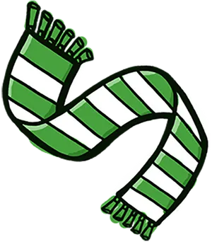 Greenand White Striped Scarf Graphic PNG