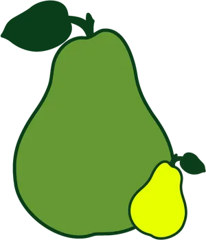 Greenand Yellow Pears Illustration PNG image