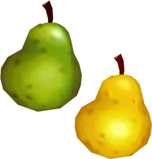 Greenand Yellow Pears Illustration PNG image