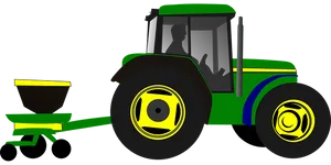 Greenand Yellow Tractor Illustration PNG image
