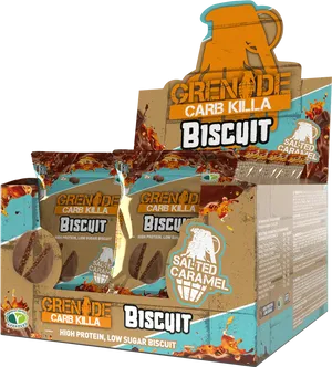 Grenade Carb Killa Biscuit Salted Caramel Packaging PNG image