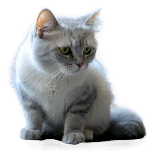 Grey And White Cat PNG 06252024