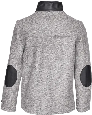 Grey Blazerwith Black Elbow Patches PNG image