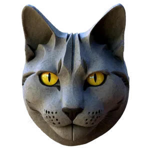 Grey Cat Face PNG Yha96 PNG