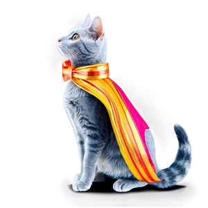 Grey Cat With Bow PNG 06252024