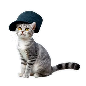 Grey Cat With Hat PNG Dcb95 PNG