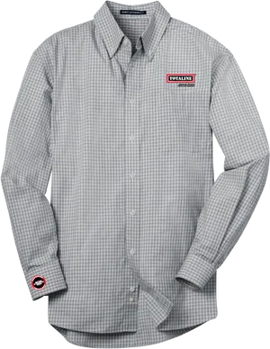 Grey Checkered Dress Shirt PNG image