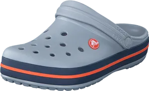Grey Crocswith Red Blue Stripes