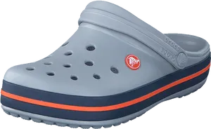 Grey Crocswith Redand Blue Stripes
