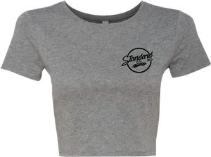 Grey Crop Topwith Logo PNG image