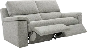 Grey Fabric Recliner Sofa PNG image