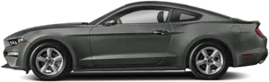 Grey Ford Mustang Side View PNG image
