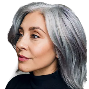 Grey Hair Color Inspiration Png 06282024 PNG image