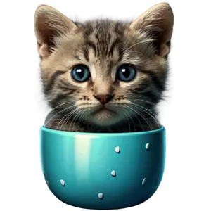 Grey Kitten In Cup Png Rjm78 PNG image