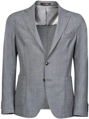 Grey Single Breasted Suit Jacket PNG image
