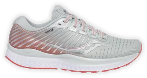 Greyand Coral Running Shoe PNG