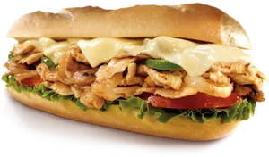 Grilled Chicken Sub Sandwich PNG image