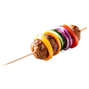 Grilled Meatballand Vegetable Skewer PNG image