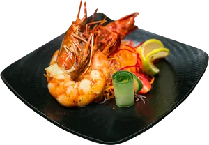 Grilled Shrimp Platter Dish PNG image