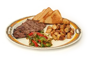 Grilled Steak Dinner Plate PNG image