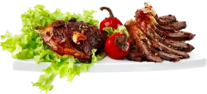 Grilled Steakand Sliced Beef Dish