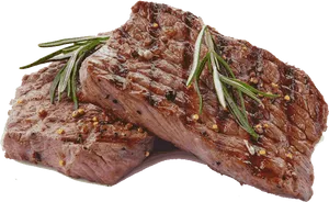 Grilled Steakwith Rosemary Sprig PNG image