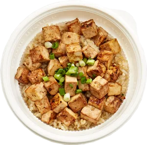 Grilled Tofu Brown Rice Bowl PNG image