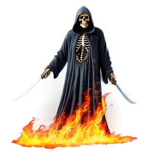 Grim Reaper In Flames Png 05062024 PNG image