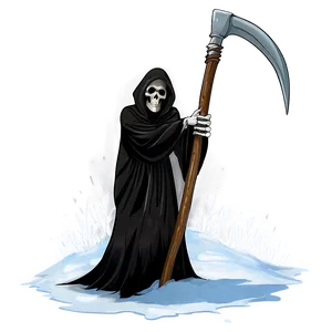 Grim Reaper In Snow Png 05062024 PNG image