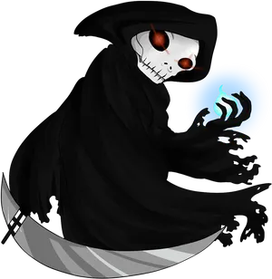 Grim Reaper Red Eyes Scythe PNG image