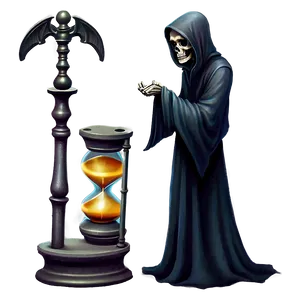 Grim Reaper With Hourglass Png 05062024 PNG image
