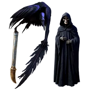 Grim Reaper With Raven Png 05062024 PNG image