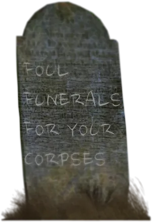 Grim Tombstone Message PNG image