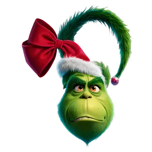 Grinch Christmas Bow PNG 06132024