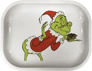 Grinch Christmas Plate Design PNG image