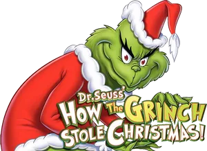 Grinch Christmas Title Artwork PNG image
