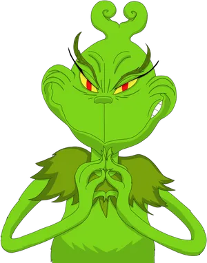 Grinch Scheming Expression PNG image