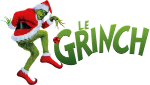 Grinchin Santa Costume PNG image