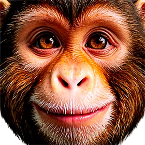 Grinning Monkey Face PNG 06272024