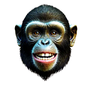 Grinning Monkey Face PNG 32