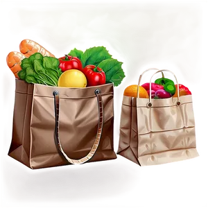 Grocery Bag Set PNG 2