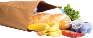 Grocery Bag With Fresh Food Items PNG image